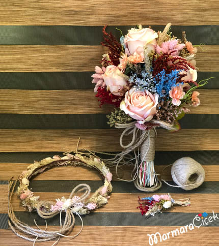 Bridal Bouquet Crown Set