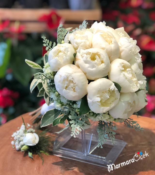White Peony Bridal Flower