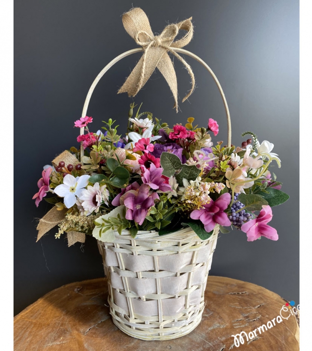 Artificial Wild Flowers in a Basket