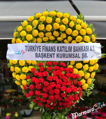 Kırmızı Sarı Cenaze Çelenk