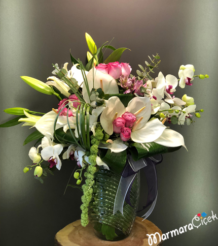 Orchid Lilies Arrangement