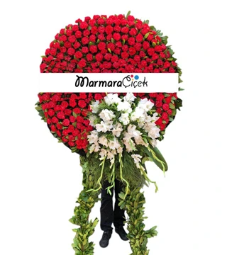 Kırmızı- Beyaz Tören Çelenk Modeli