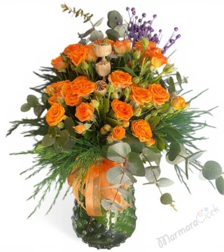 Orange Mini Roses