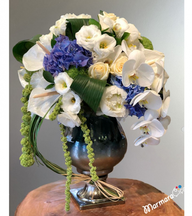 Blue Engagement Flower Arrangement