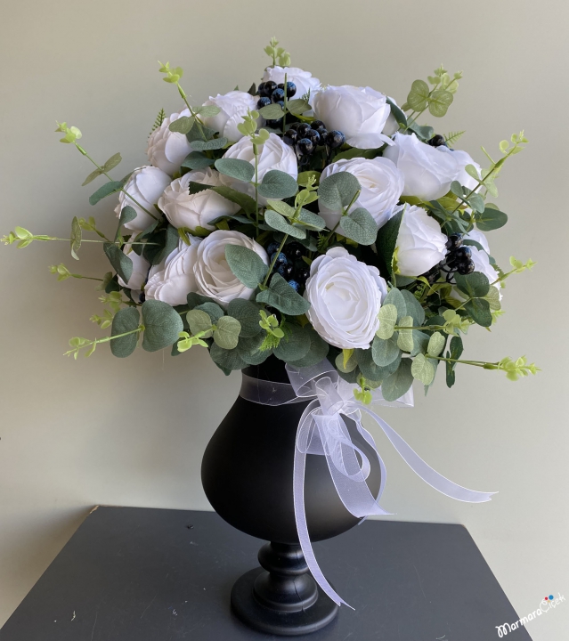 Artificial White Rose Design Flower