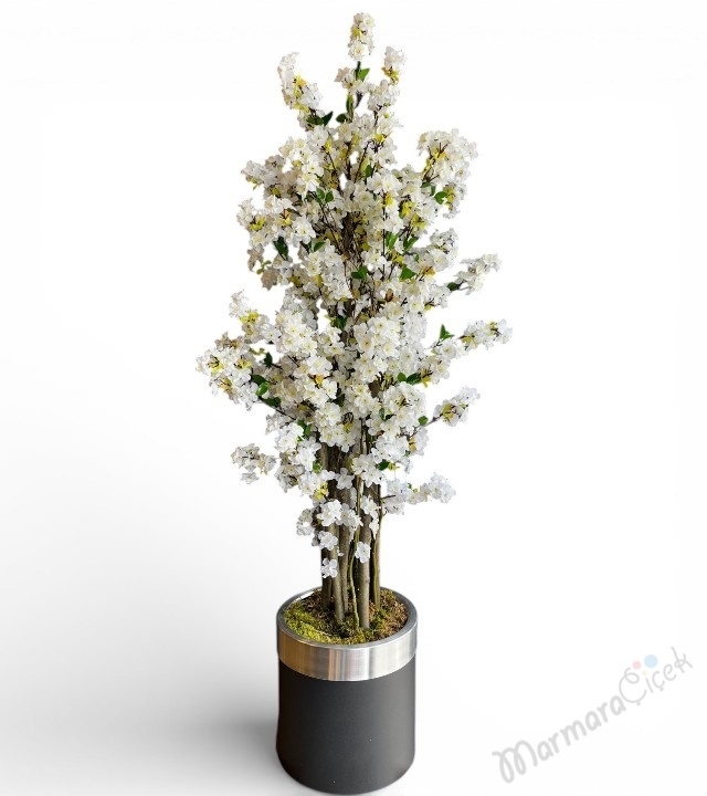 Beyaz Bahar Dalı Yapay Ağaç