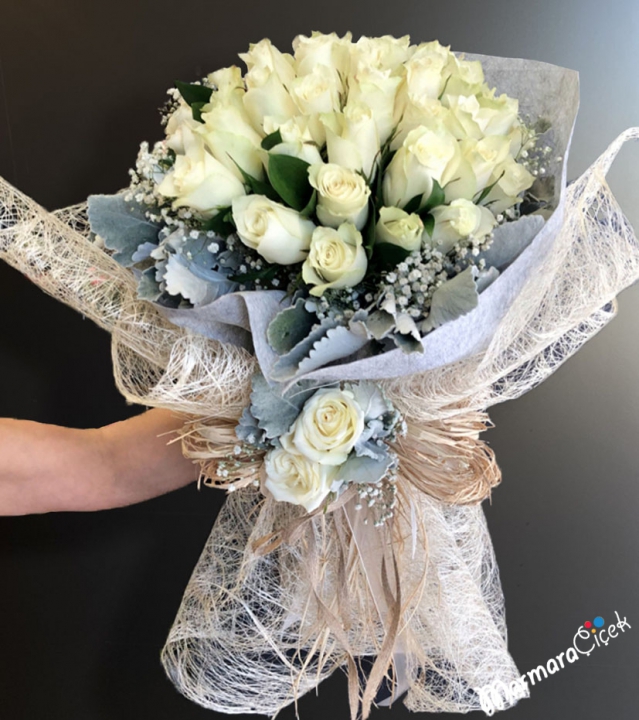 White Rose Engagement Flower