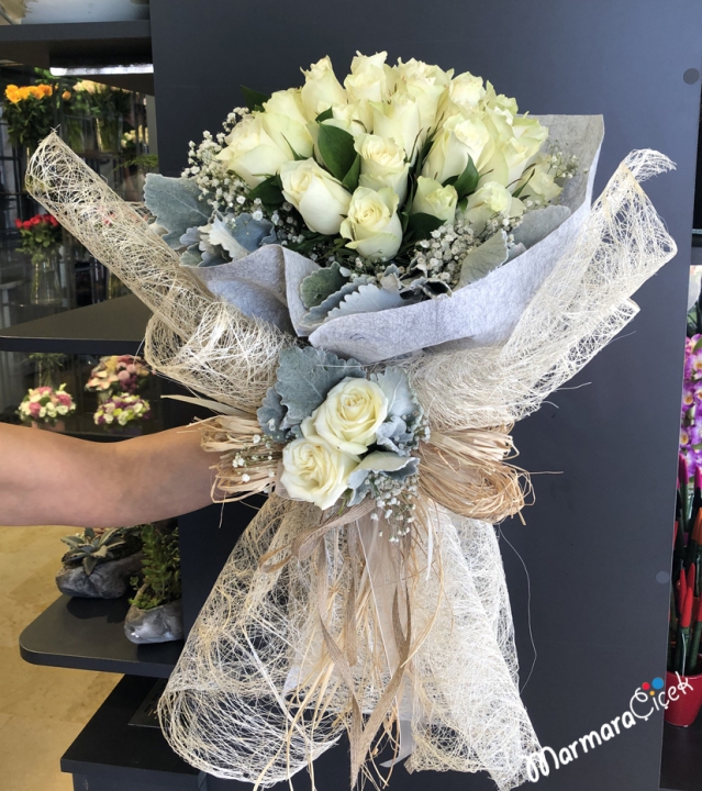 White Rose Engagement Flower