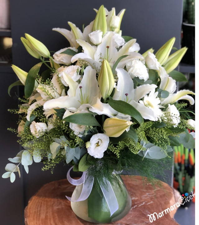 Arrangement of White Lilies