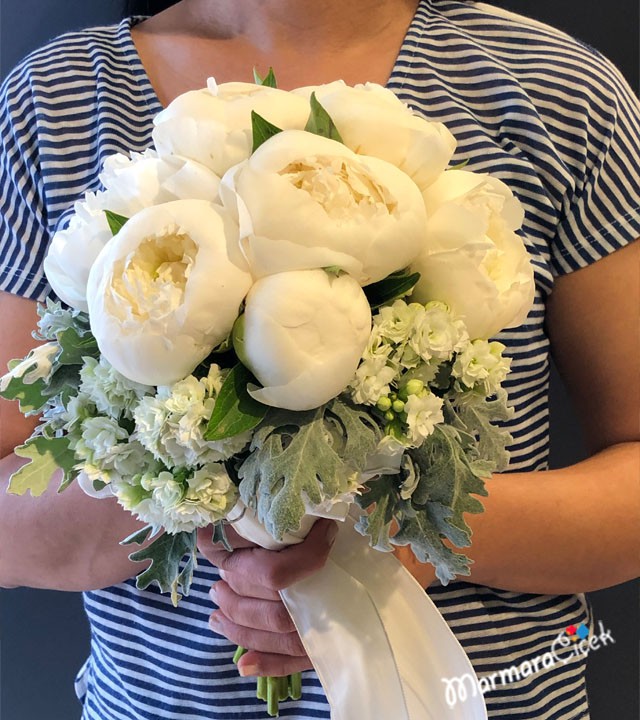 White Peony Bridal Flower