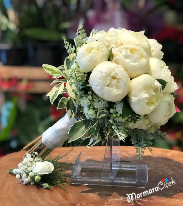 White Peony Bridal Flower