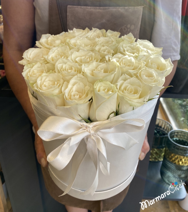 White Roses in a Box