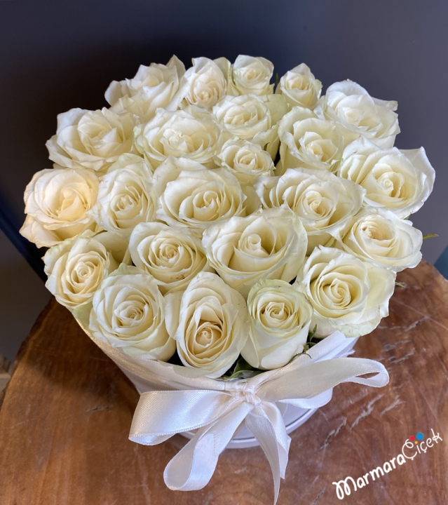 White Roses in a Box