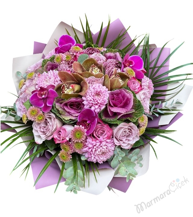 Lila Ve Fuşya Renkli Buket 