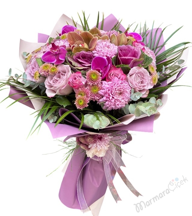 Lila Ve Fuşya Renkli Buket 