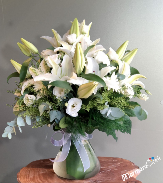 Arrangement of White Lilies