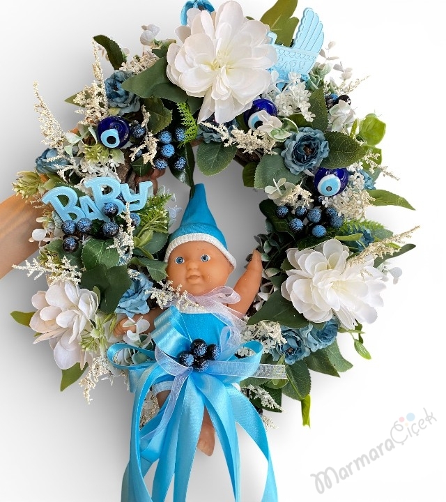 Mavi Düşler Bebek Kapı Süsü