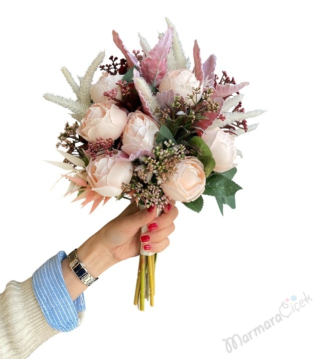 Pastel Pembe Yapay Gelin Çiçeği