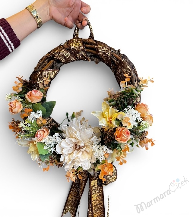 Pastel Yapay Çiçek Çelengi