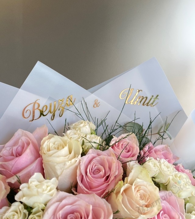 Pembe Beyaz Gül Buketi