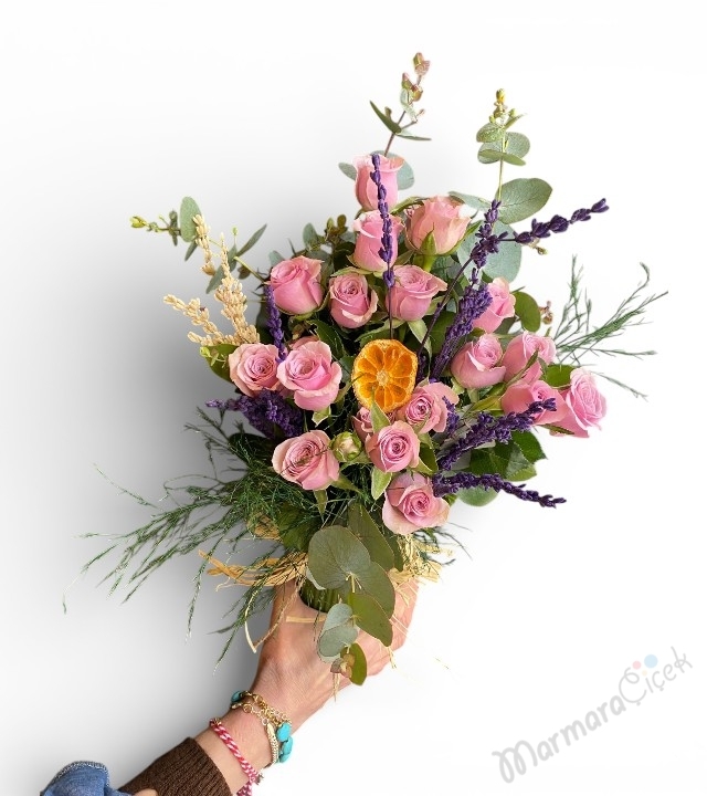 Pembe Çardak Gül Aranjman 