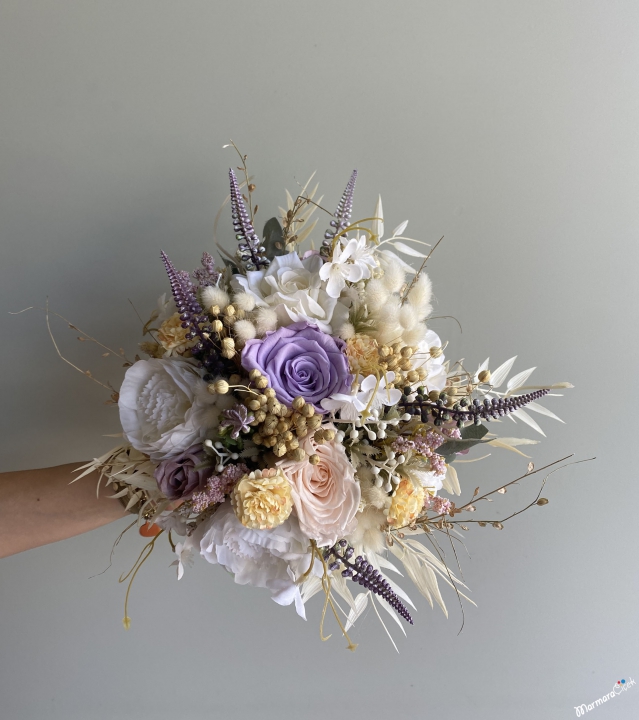 Fadeless Lilac Rose Bridal Bouquet