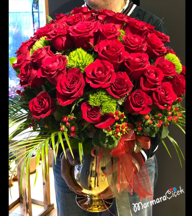 Imported Red Rose Arrangement