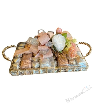 Gold Detaylı Çikolata Tepsisi