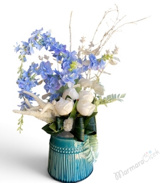 Delphinium Yapay Çiçek Aranjmanı