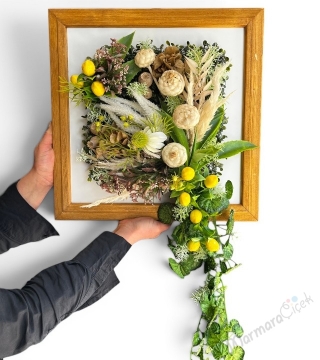 Rustic Çerçeveli Yapay Çiçek Dekoru