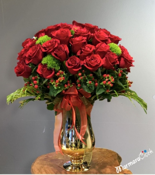 Imported Red Rose Arrangement