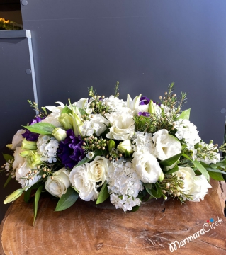 Purple and White Table Flower