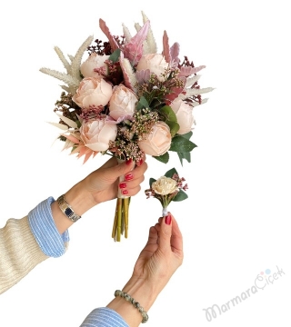 Pastel Pembe Yapay Gelin Çiçeği