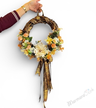 Pastel Yapay Çiçek Çelengi