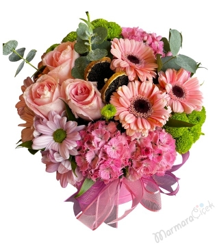 Pembe Tonlarda Kutu Çiçek 