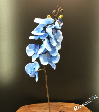 Tek Dal Yapay Mavi Orkide