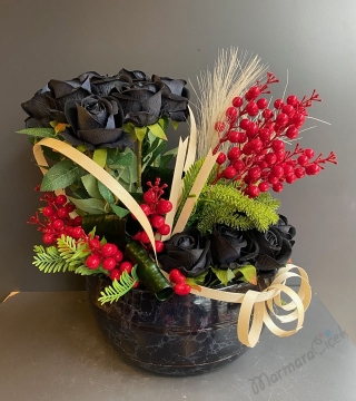 Yapay Siyah Gül Aranjman 