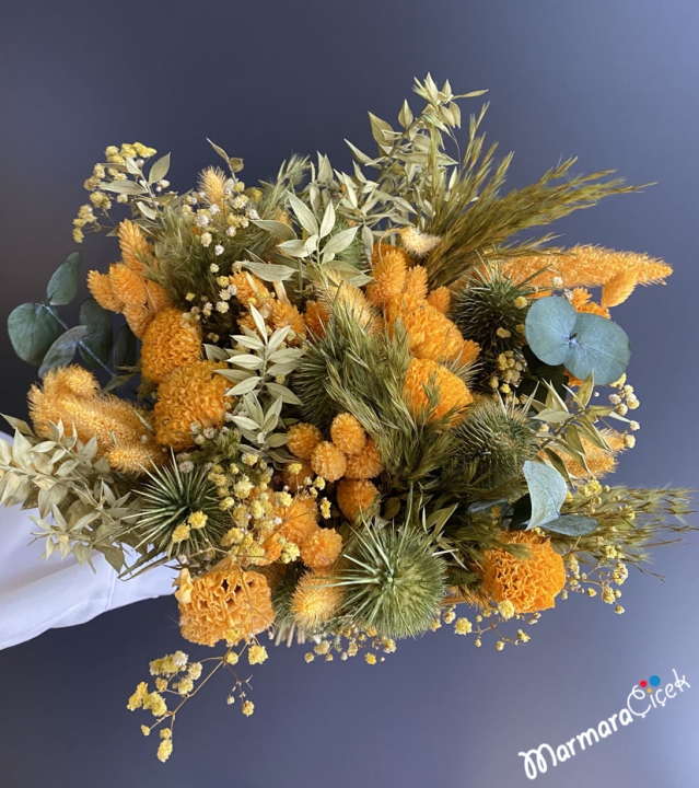 Warmth of Orange Dry Flower Bouquet