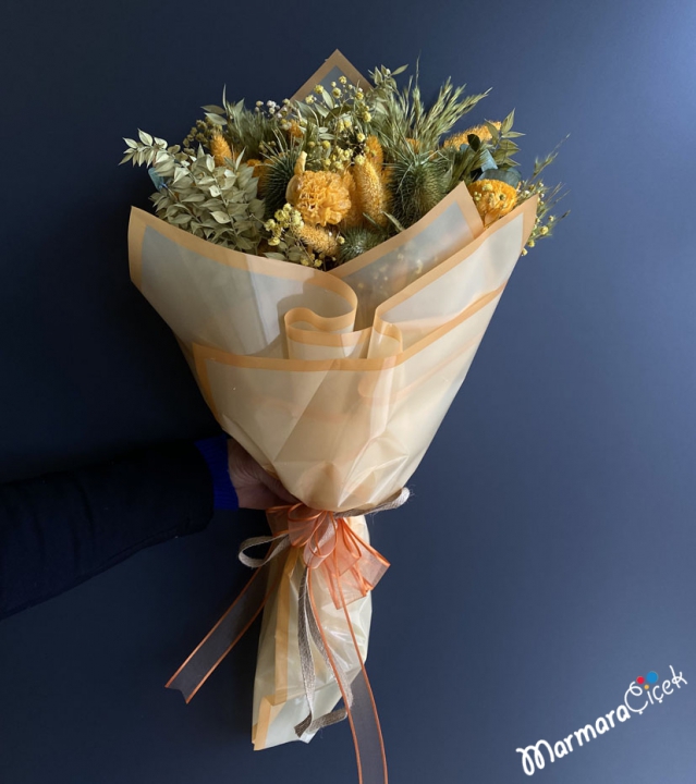 Warmth of Orange Dry Flower Bouquet