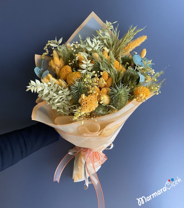 Warmth of Orange Dry Flower Bouquet