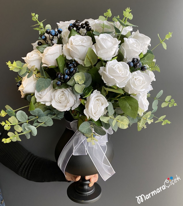 Artificial White Rose Design Flower