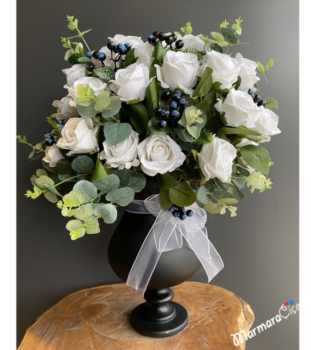 Artificial White Rose Design Flower