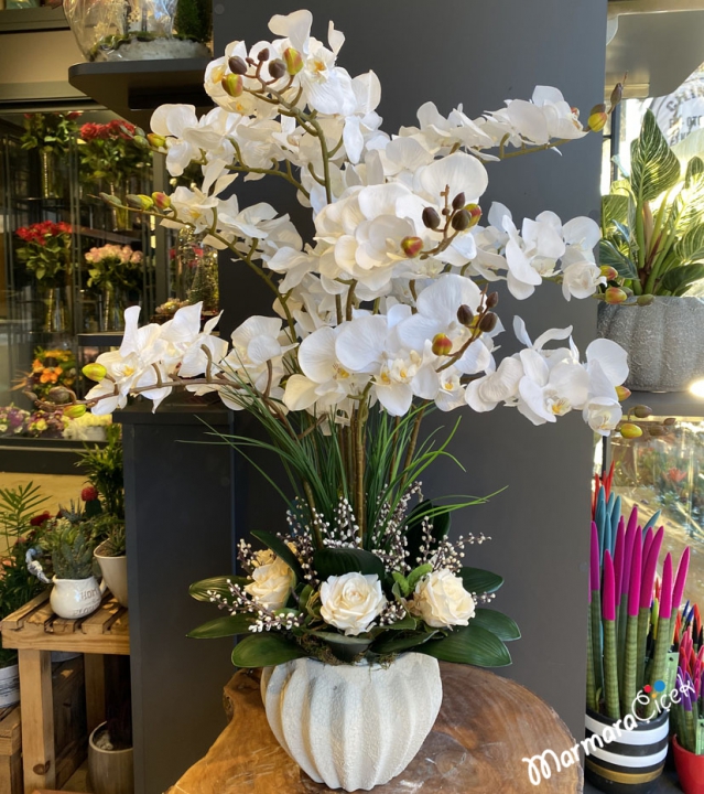 Artificial White Orchids