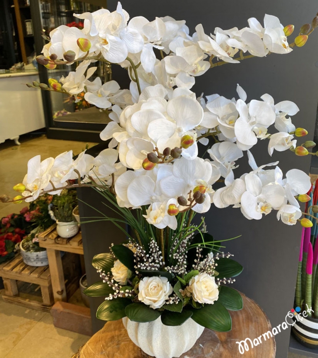 Artificial White Orchids