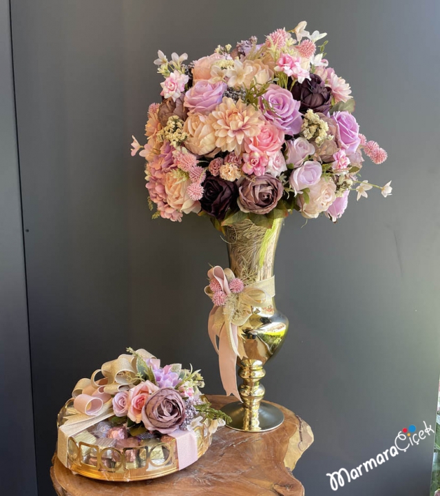 Artificial Engagement Flower And Chocolate