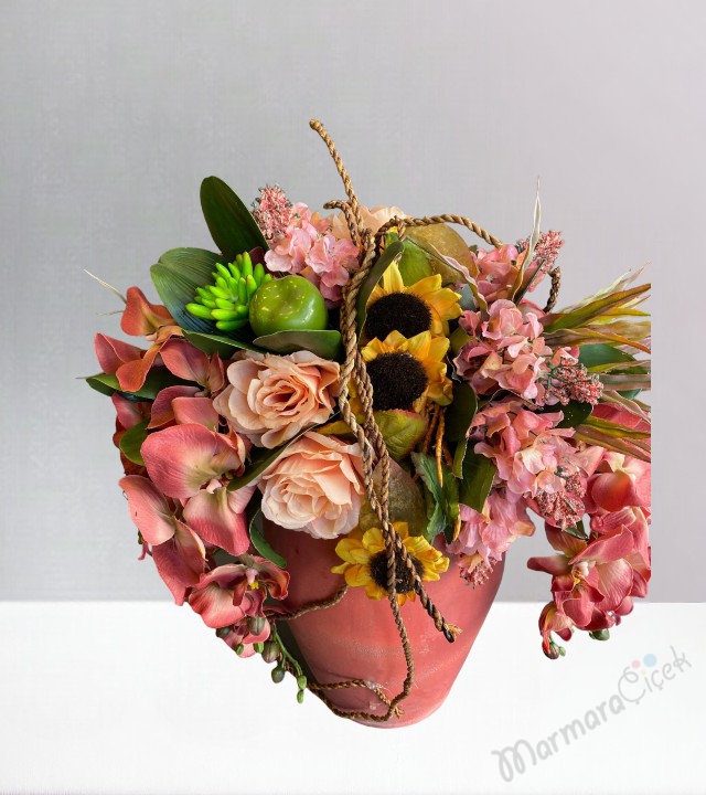 Yapay Orkide Ayçiçek Gül Tanzimi