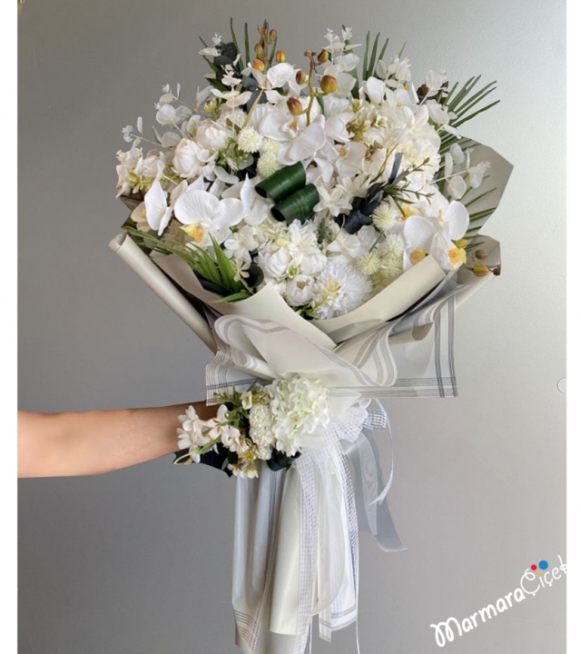 Engagement Bouquet with Artificial Orchids