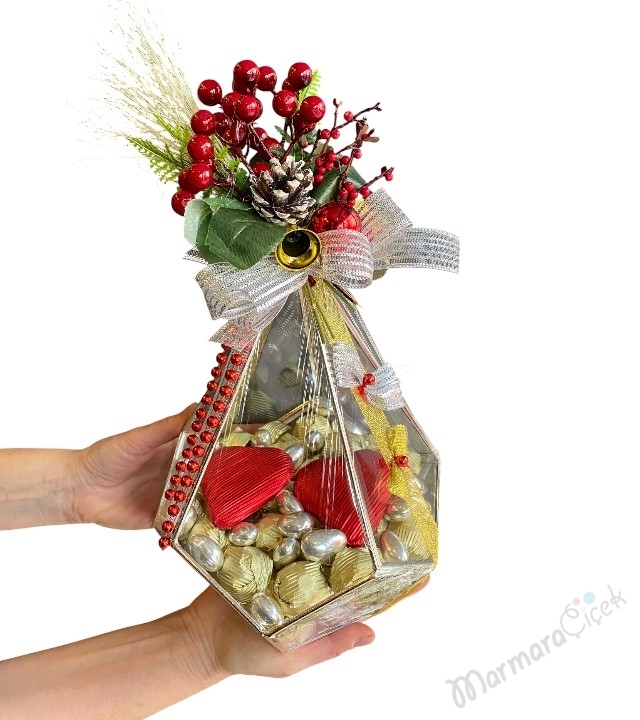 Yeni Yıl Cam Fanus Çikolata 